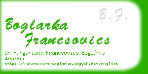 boglarka francsovics business card